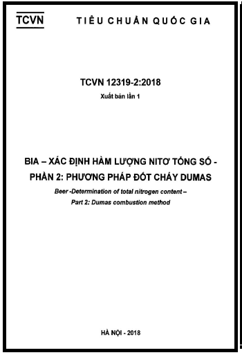 TCVN 12319-2-2018 - Bia - Xác Định Hàm Lượng Nitơ Tổng Số - Phần 2 Phương Pháp Đốt Cháy Dumas