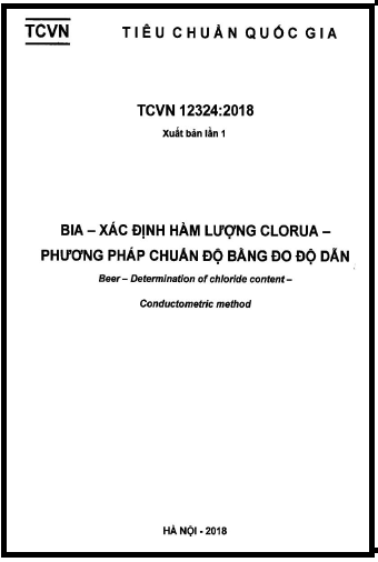 TCVN 12324-2018 - Bia - Xác Định Hàm Lượng Clorua - Phương Pháp Chuẩn Độ