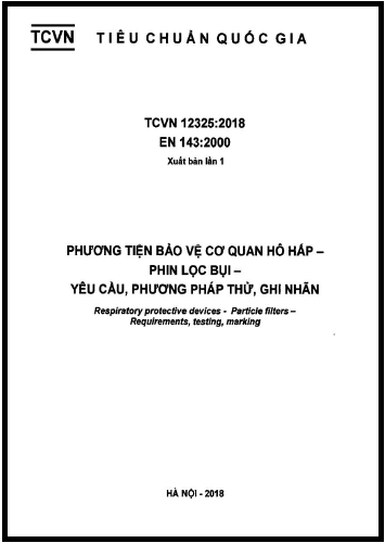 TCVN 12325-2018 - Phương Tiện Bảo Vệ Cơ Quan Hô Hấp - Phin Lọc Bụi - Yêu Cầu, Phương Pháp Thử