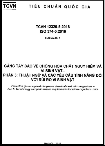 TCVN 12326-5-2018-ISO - Găng Tay Bảo Vệ Chống Hóa Chất Nguy Hiểm Và Vi Sinh Vật - Phần 5