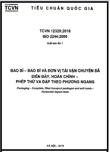 TCVN 12329-2018-ISO - Bao Bì - Bao Bì Và Đơn Vị Tải Vận Chuyển Đã Điền Đầy, Hoàn Chỉnh