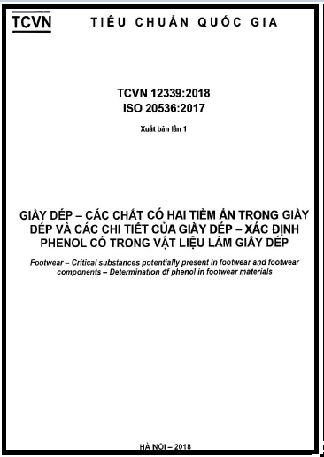 TCVN 12339-2018-ISO - Giầy Dép - Các Chất Có Hại Tiềm Ẩn Trong Giầy Dép Và Các Chi Tiết Của Giầy Dép