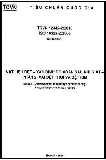 TCVN 12342-2-2018-ISO - Vật Liệu Dệt - Xác Định Độ Xoắn Sau Khi Giặt - Phần 2