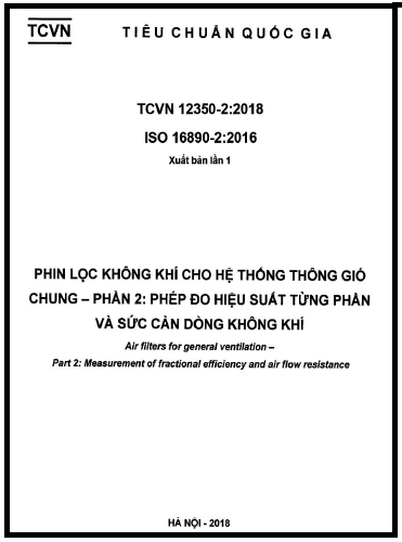 TCVN 12350-2-2018-ISO - Phin Lọc Không Khí Cho Hệ Thống Thông Gió Chung - Phần 2