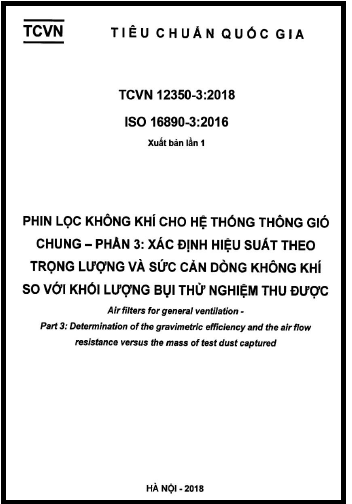 TCVN 12350-3-2018-ISO - Phin Lọc Không Khí Cho Hệ Thống Thông Gió Chung - Phần 3