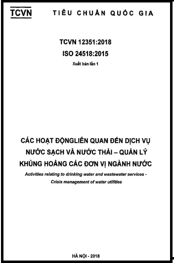 TCVN 12351-2018-ISO - Các Hoạt Động Liên Quan Đến Dịch Vụ Nước Sạch Và Nước Thải