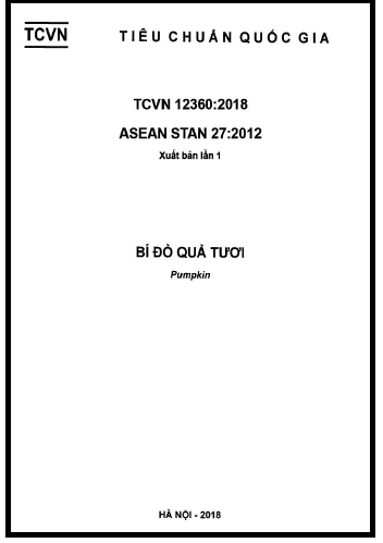 TCVN 12360-2018 - Bí Đỏ Quả Tươi