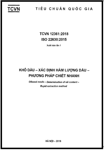 TCVN 12361-2018-ISO - Khô Dầu - Xác Định Hàm Lượng Dầu - Phương Pháp Chiết Nhanh