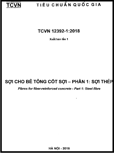 TCVN 12392-1-2018 - Sợi Cho Bê Tông Cốt Sợi - Phần 1 Sợi Thép