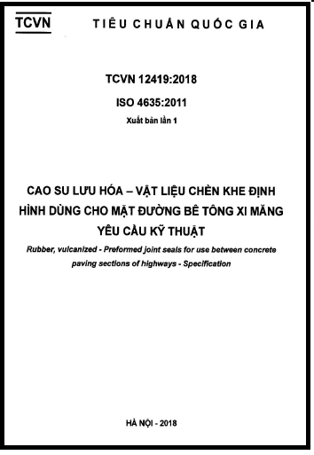 TCVN 12419-2018-ISO - Cao Su Lưu Hóa - Vật Liệu Chèn Khe Định Hình Dùng Cho Mặt Đường Bê Tông