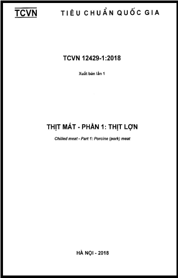 TCVN 12429-1-2018 - Thịt Mát - Phần 1 Thịt Lợn
