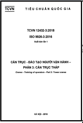 TCVN 12432-3-2018-ISO - Cần Trục - Đào Tạo Người Vận Hành - Phần 3 Cần Trục Tháp