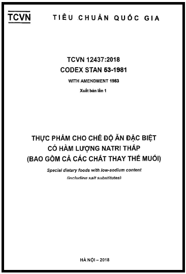 TCVN 12437-2018 - Thực Phẩm Cho Chế Độ Ăn Đặc Biệt Có Hàm Lượng Natri Thấp