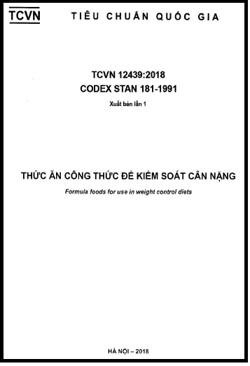 TCVN 12439-2018 - Thức Ăn Công Thức Để Kiểm Soát Cân Nặng