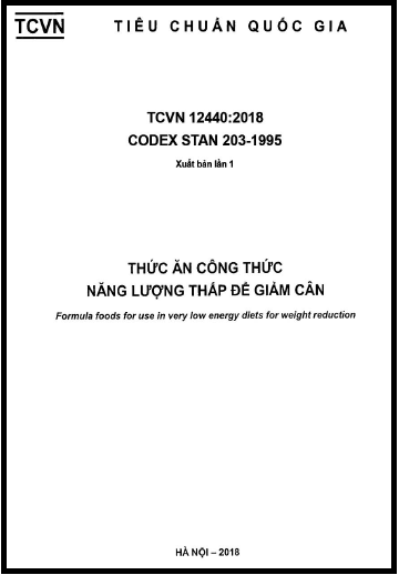 TCVN 12440-2018 - Thức Ăn Công Thức Năng Lượng Thấp Để Giảm Cân