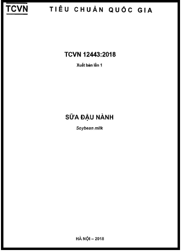 TCVN 12443-2018 - Sữa Đậu Nành