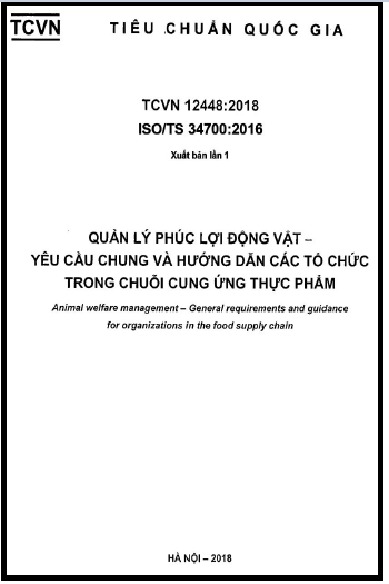 TCVN 12448-2018-ISO - Quản Lý Phúc Lợi Động Vật - Yêu Cầu Chung Và Hướng Dẫn Các Tổ Chức