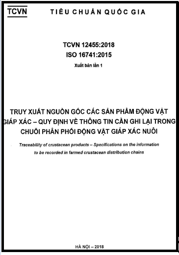 TCVN 12455-2018-ISO - Truy Xuất Nguồn Gốc Các Sản Phẩm Động Vật Giáp Xác