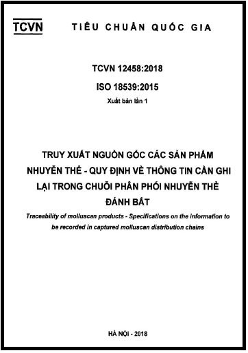 TCVN 12458-2018-ISO - Truy Xuất Nguồn Gốc Các Sản Phẩm Nhuyễn Thể