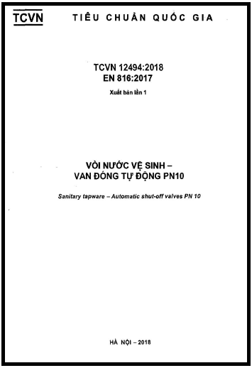 TCVN 12494-2018 - Vòi Nước Vệ Sinh - Van Đóng Tự Động PN10