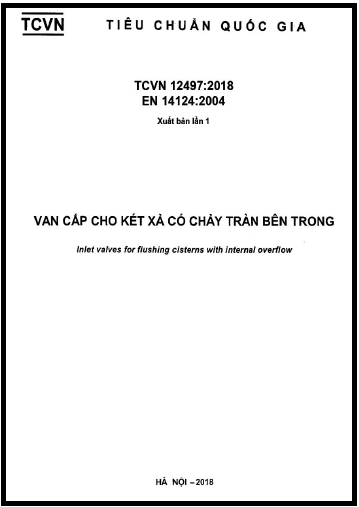 TCVN 12497-2018 - Van Cấp Cho Két Xả Có Chảy Tràn Bên Trong