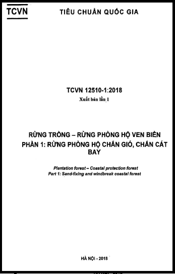 TCVN 12510-1-2018 - Rừng Trồng - Rừng Phòng Hộ Ven Biển - Phần 1 Rừng Phòng Hộ Chắn Gió