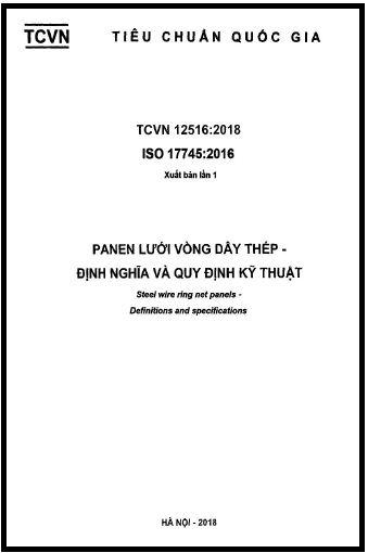 TCVN 12516-2018-ISO - Panen Lưới Vòng Dây Thép - Định Nghĩa Và Quy Định Kỹ Thuật