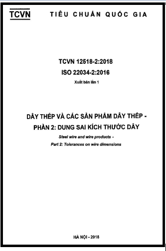 TCVN 12518-2-2018-ISO - Dây Thép Và Các Sản Phẩm Dây Thép - Phần 2 Dung Sai Kích Thước Dây