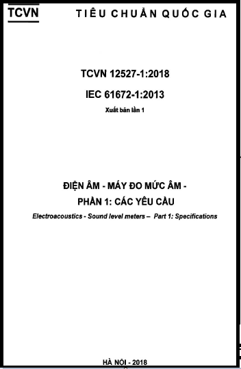 TCVN 12527-1-2018 - Điện Âm - Máy Đo Mức Âm - Phần 1 Các Yêu Cầu