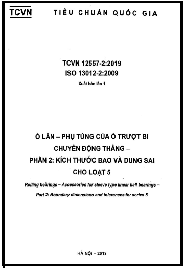 TCVN 12557-2-2019-ISO - Ổ Lăn - Phụ Tùng Của Ổ Trượt Bi Chuyển Động Thẳng - Phần 2