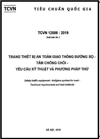 TCVN 12586-2019 - Trang Thiết Bị An Toàn Giao Thông Đường Bộ - Tấm Chống Chói - Yêu Cầu Kỹ Thuật
