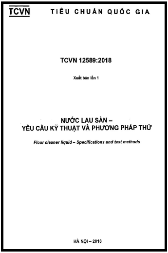 TCVN 12589-2018 - Nước Lau Sàn - Yêu Cầu Kỹ Thuật Và Phương Pháp Thử