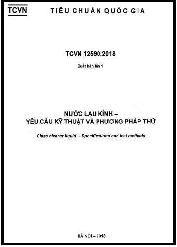 TCVN 12590-2018 - Nước Lau Kính - Yêu Cầu Kỹ Thuật Và Phương Pháp Thử