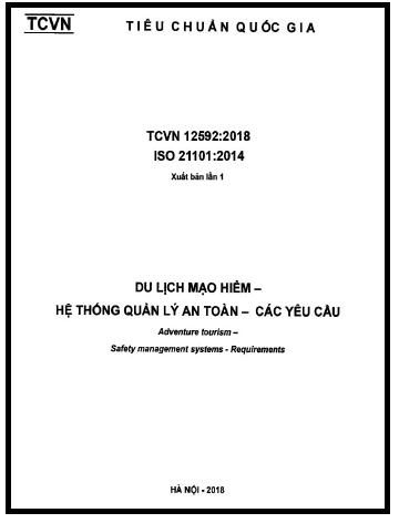 TCVN 12592-2018-ISO - Du Lịch Mạo Hiểm - Hệ Thống Quản Lý An Toàn - Các Yêu Cầu