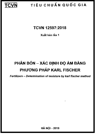TCVN 12597-2018 - Phân Bón - Xác Định Độ Ẩm Bằng Phương Pháp Karl Fischer