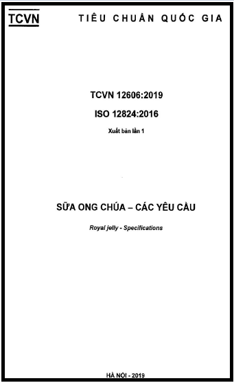 TCVN 12606-2019-ISO - Sữa Ong Chúa - Các Yêu Cầu