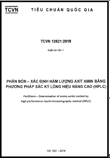 TCVN 12621-2019 - Phân Bón - Xác Định Hàm Lượng Axit Amin Bằng Phương Pháp Sắc Ký Lỏng Hiệu Năng Cao