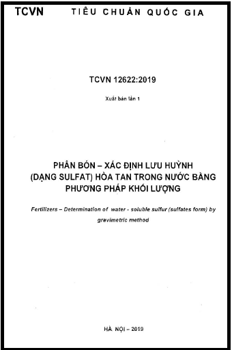 TCVN 12622-2019 - Phân Bón - Xác Định Lưu Huỳnh (Dạng Sulfat) Hòa Tan Trong Nước