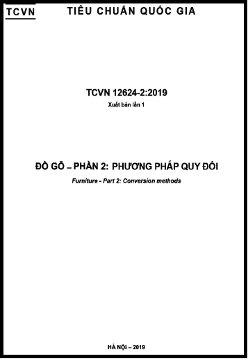 TCVN 12624-2-2019 - Đồ Gỗ - Phần 2 Phương Pháp Quy Đổi