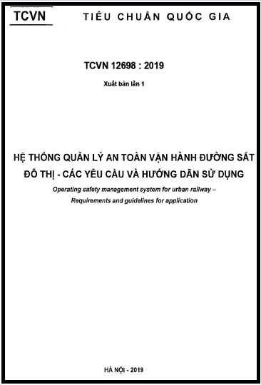 TCVN 12698-2019 - Hệ Thống Quản Lý An Toàn Vận Hành Đường Sắt Đô Thị