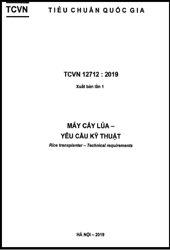 TCVN 12712-2019 - Máy Cấy Lúa - Yêu Cầu Kỹ Thuật