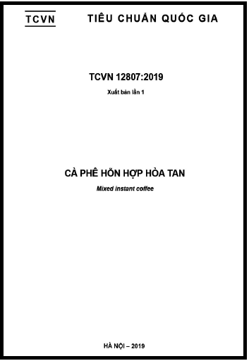TCVN 12807-2019 - Cà Phê Hỗn Hợp Hòa Tan