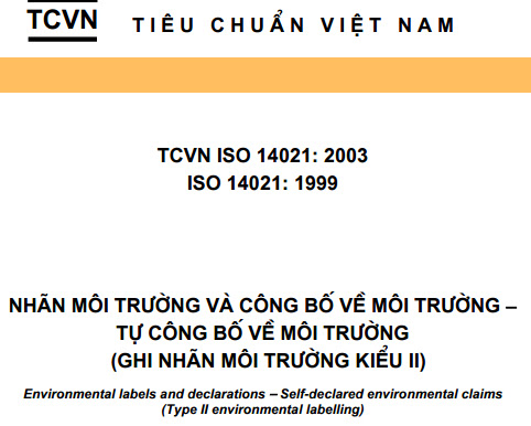 TCVN 14021-2003 - Nhãn Môi Trường Và Công Bố Về Môi Trường - Tự Công Bố Về Môi Trường