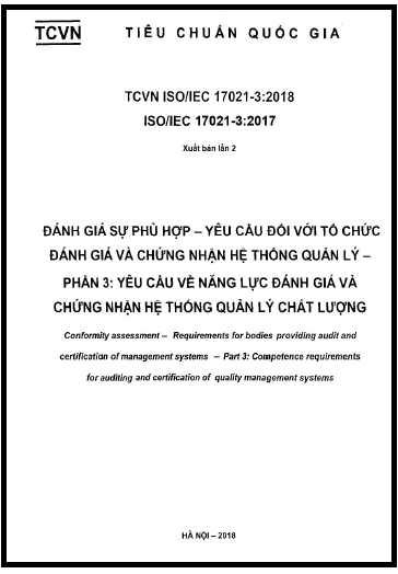 TCVN 17021-3-2018-ISO - Đánh Giá Sự Phù Hợp - Yêu Cầu Đối Với Tổ Chức Đánh Giá