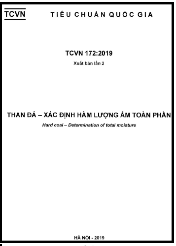 TCVN 172-2019 - Than Đá - Xác Định Hàm Lượng Ẩm Toàn Phần