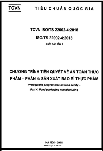 TCVN 22002-4-2018-ISO - Chương Trình Tiên Quyết Về An Toàn Thực Phẩm - Phần 4