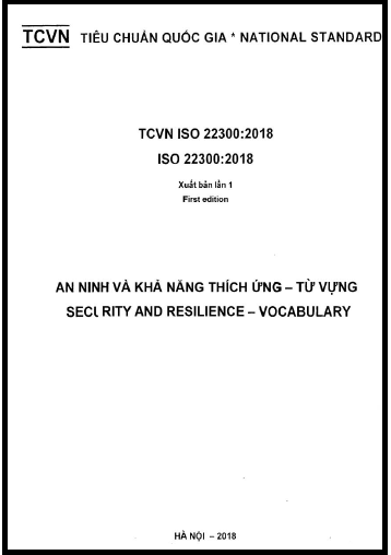 TCVN 22300-2018-ISO - An Ninh Và Khả Năng Thích Ứng - Từ Vựng