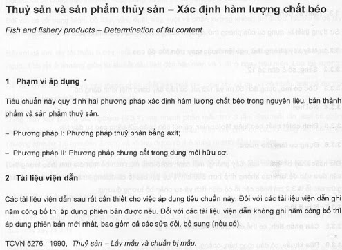 TCVN 3703-2009 - Thủy Sản Và Sản Phẩm Thủy Sản - Xác Định Hàm Lượng Chất Béo