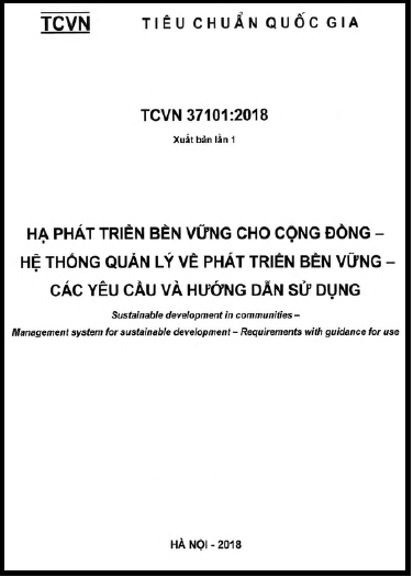 TCVN 37101-2018 - Hạ Phát Triển Bền Vững Cho Cộng Đồng - Hệ Thống Quản Lý Về Phát Triển Bền Vững