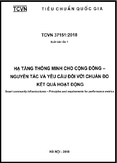 TCVN 37151-2018 - Hạ Tầng Thông Minh Cho Cộng Đồng - Nguyên Tắc Và Yêu Cầu Đối Với Chuẩn Đo Kết Quả